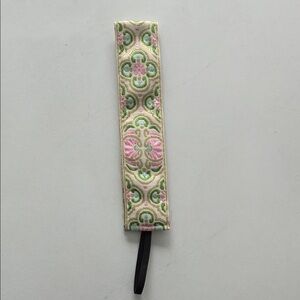 Elegant Floral Patterned Hair Band - Pink and Green